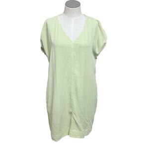 Maven West Womens Green Lagenlook Ashley Short Sleeve Tencel Dress Sz XS